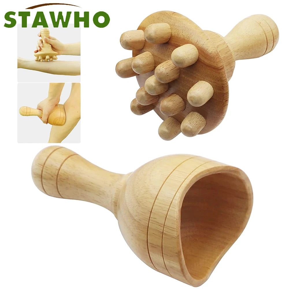 Wooden Massage Tools anti Cellulite Massage Wooden Roller Lymphatic Drainage Tool,Anti Cellulite Cup Mushroom Wood Therapy