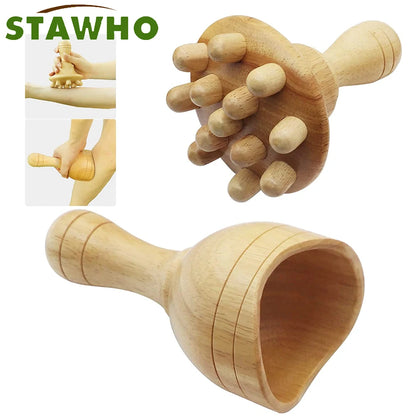Wooden Massage Tools anti Cellulite Massage Wooden Roller Lymphatic Drainage Tool,Anti Cellulite Cup Mushroom Wood Therapy