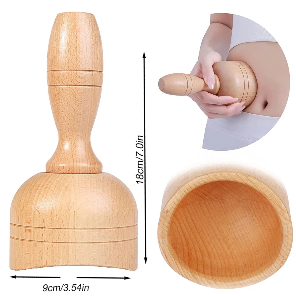 Wooden Massage Tools anti Cellulite Massage Wooden Roller Lymphatic Drainage Tool,Anti Cellulite Cup Mushroom Wood Therapy