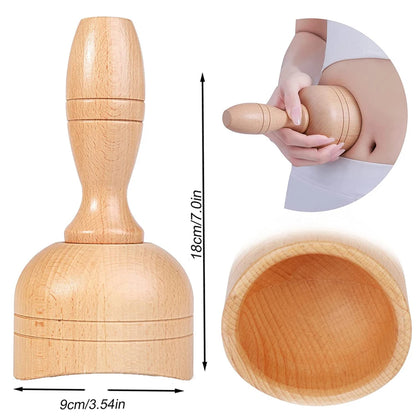 Wooden Massage Tools anti Cellulite Massage Wooden Roller Lymphatic Drainage Tool,Anti Cellulite Cup Mushroom Wood Therapy