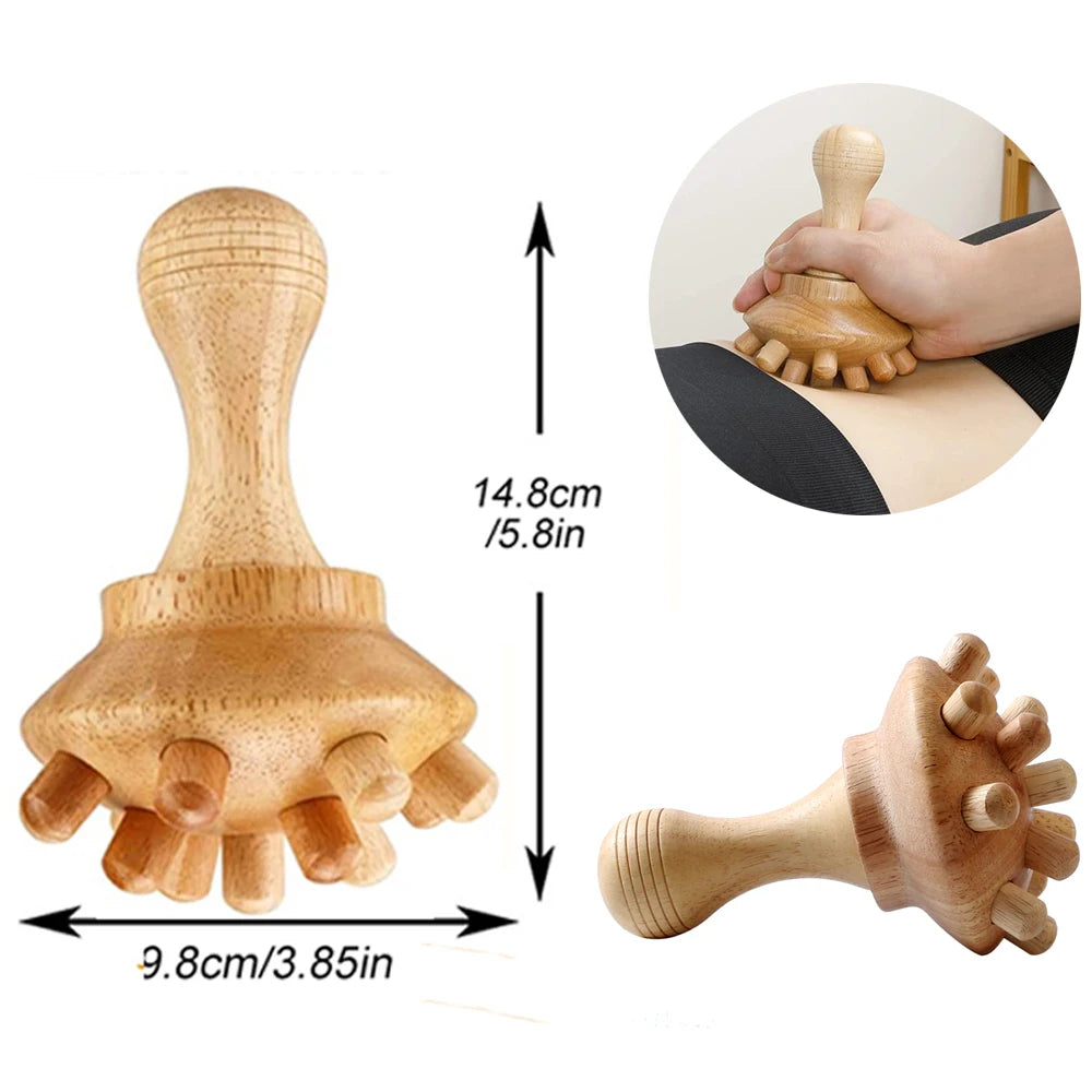 Wooden Massage Tools anti Cellulite Massage Wooden Roller Lymphatic Drainage Tool,Anti Cellulite Cup Mushroom Wood Therapy