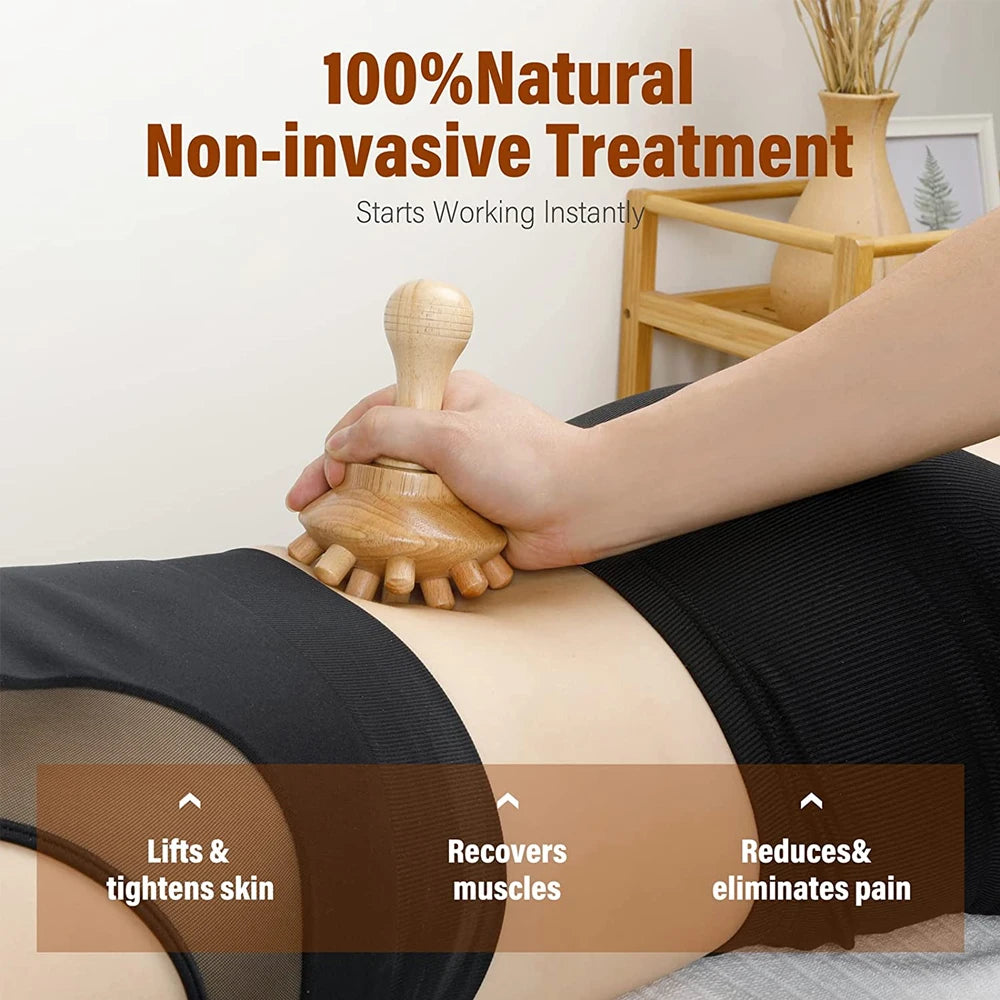 Wooden Massage Tools anti Cellulite Massage Wooden Roller Lymphatic Drainage Tool,Anti Cellulite Cup Mushroom Wood Therapy
