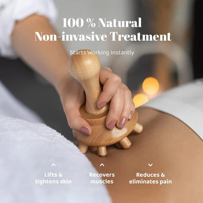 Wooden Massage Tools anti Cellulite Massage Wooden Roller Lymphatic Drainage Tool,Anti Cellulite Cup Mushroom Wood Therapy